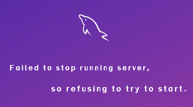 ERROR! Failed to stop running server, so refusing to try to start.