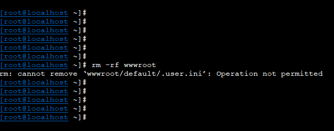 rm cannot remove ‘wwwroot/default/.user.ini’ Operation not permitted