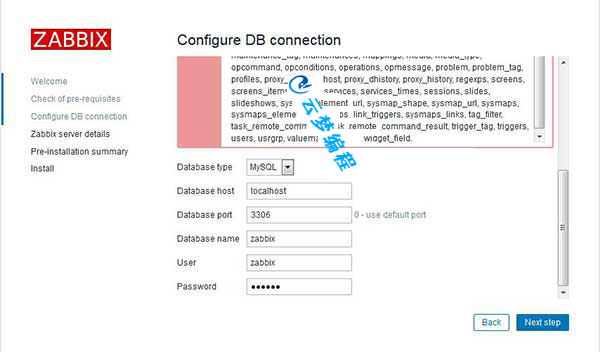 zabbix Cannot connect to the database