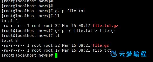 Linux命令之压缩gzip